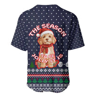 The Season To Be Jolly Goldendoodle Christmas Baseball Jersey Xmas Holiday Patterns - Wonder Print Shop