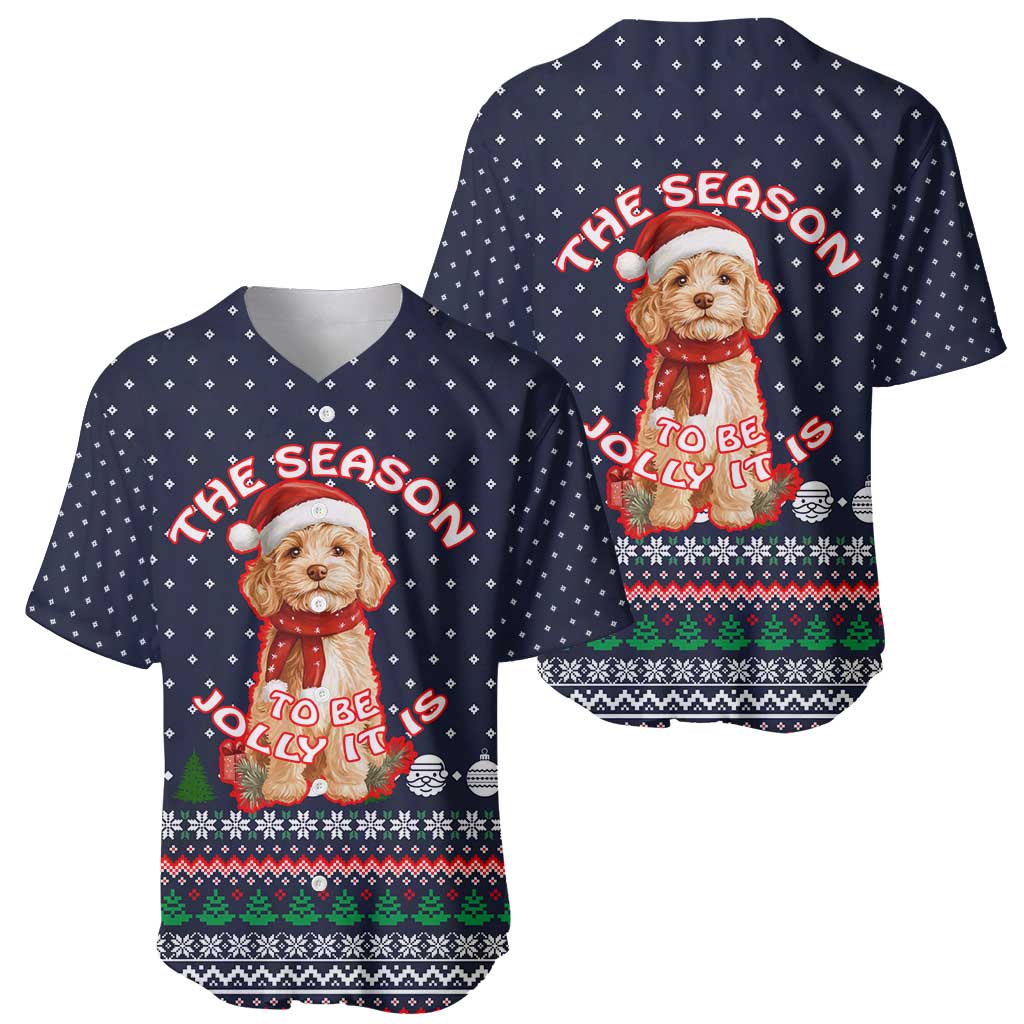 The Season To Be Jolly Goldendoodle Christmas Baseball Jersey Xmas Holiday Patterns - Wonder Print Shop