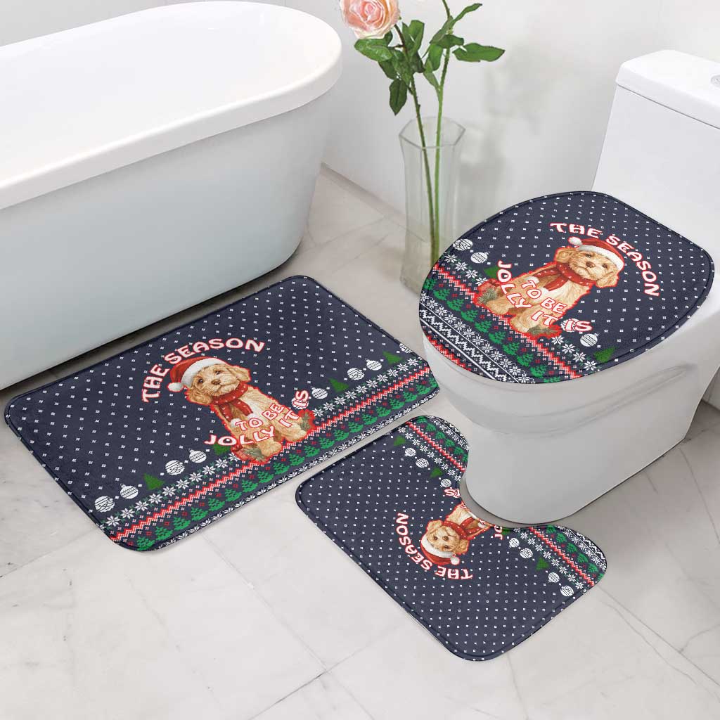 The Season To Be Jolly Goldendoodle Christmas Bathroom Set Xmas Holiday Patterns - Wonder Print Shop