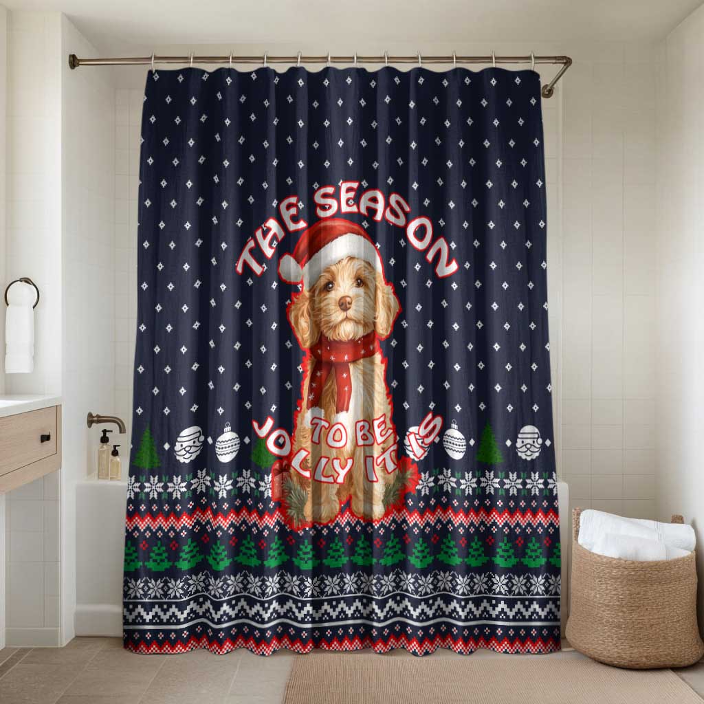 The Season To Be Jolly Goldendoodle Christmas Bathroom Set Xmas Holiday Patterns - Wonder Print Shop