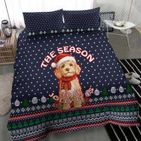 The Season To Be Jolly Goldendoodle Christmas Bedding Set Xmas Holiday Patterns - Wonder Print Shop