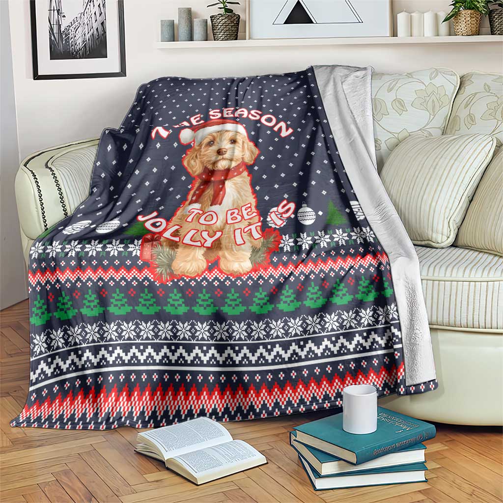 The Season To Be Jolly Goldendoodle Christmas Blanket Xmas Holiday Patterns - Wonder Print Shop