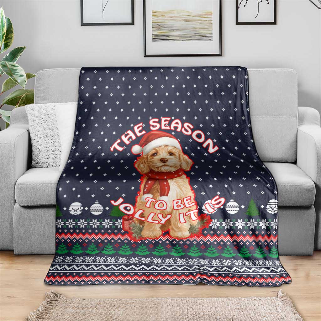 The Season To Be Jolly Goldendoodle Christmas Blanket Xmas Holiday Patterns - Wonder Print Shop