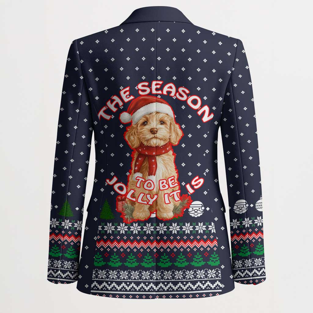 The Season To Be Jolly Goldendoodle Christmas Blazer Xmas Holiday Patterns - Wonder Print Shop