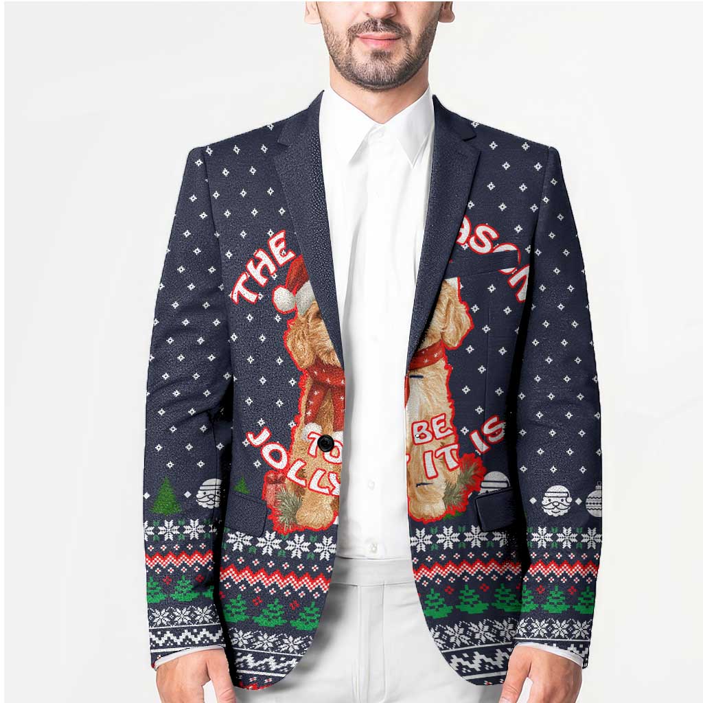 The Season To Be Jolly Goldendoodle Christmas Blazer Xmas Holiday Patterns - Wonder Print Shop