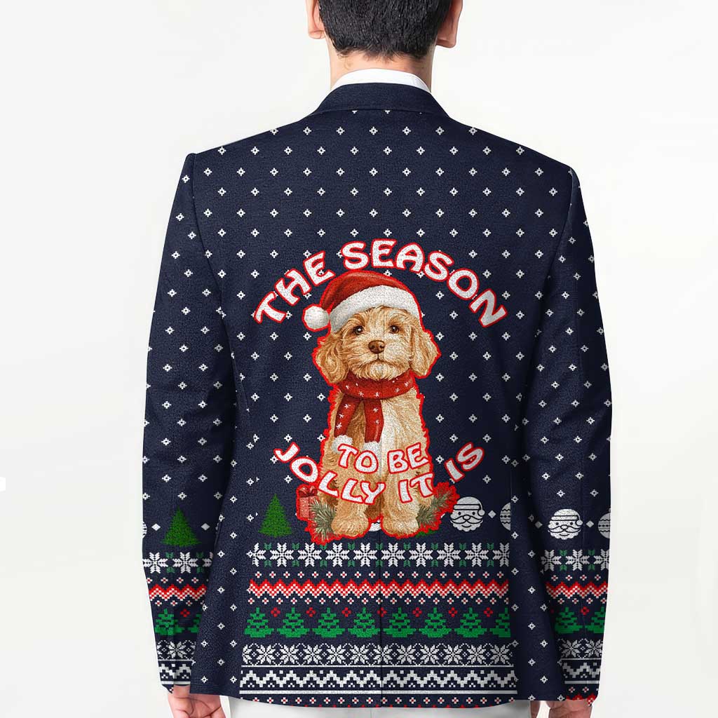 The Season To Be Jolly Goldendoodle Christmas Blazer Xmas Holiday Patterns - Wonder Print Shop