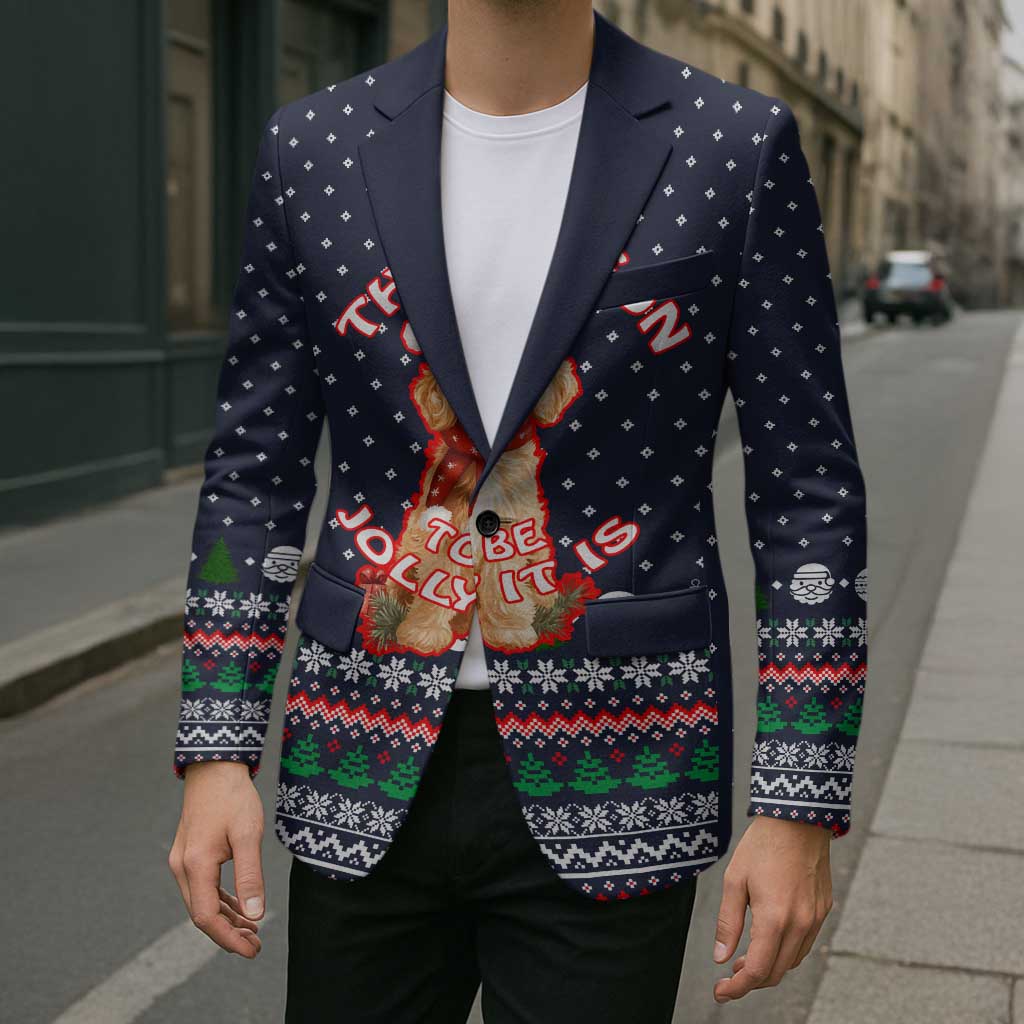The Season To Be Jolly Goldendoodle Christmas Blazer Xmas Holiday Patterns - Wonder Print Shop