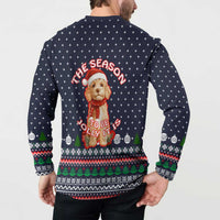 The Season To Be Jolly Goldendoodle Christmas Button Sweatshirt Xmas Holiday Patterns - Wonder Print Shop