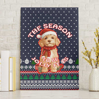 The Season To Be Jolly Goldendoodle Christmas Canvas Wall Art Xmas Holiday Patterns - Wonder Print Shop