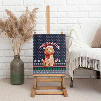 The Season To Be Jolly Goldendoodle Christmas Canvas Wall Art Xmas Holiday Patterns - Wonder Print Shop