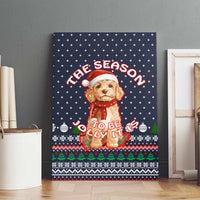 The Season To Be Jolly Goldendoodle Christmas Canvas Wall Art Xmas Holiday Patterns - Wonder Print Shop