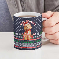 The Season To Be Jolly Goldendoodle Christmas Ceramic Mug Xmas Holiday Patterns - Wonder Print Shop