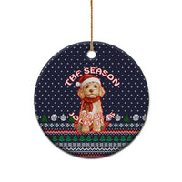 The Season To Be Jolly Goldendoodle Christmas Ceramic Ornament Xmas Holiday Patterns - Wonder Print Shop