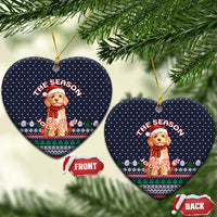 The Season To Be Jolly Goldendoodle Christmas Ceramic Ornament Xmas Holiday Patterns - Wonder Print Shop