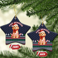 The Season To Be Jolly Goldendoodle Christmas Ceramic Ornament Xmas Holiday Patterns - Wonder Print Shop