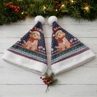 The Season To Be Jolly Goldendoodle Christmas Santa Hat Xmas Holiday Patterns - Wonder Print Shop