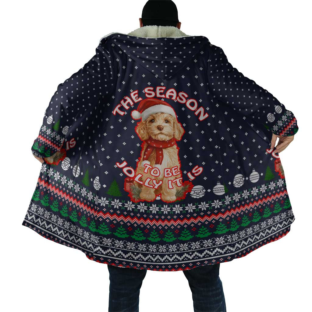 The Season To Be Jolly Goldendoodle Christmas Cloak Xmas Holiday Patterns - Wonder Print Shop