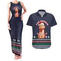 The Season To Be Jolly Goldendoodle Christmas Couples Matching Tank Maxi Dress and Hawaiian Shirt Xmas Holiday Patterns - Wonder Print Shop