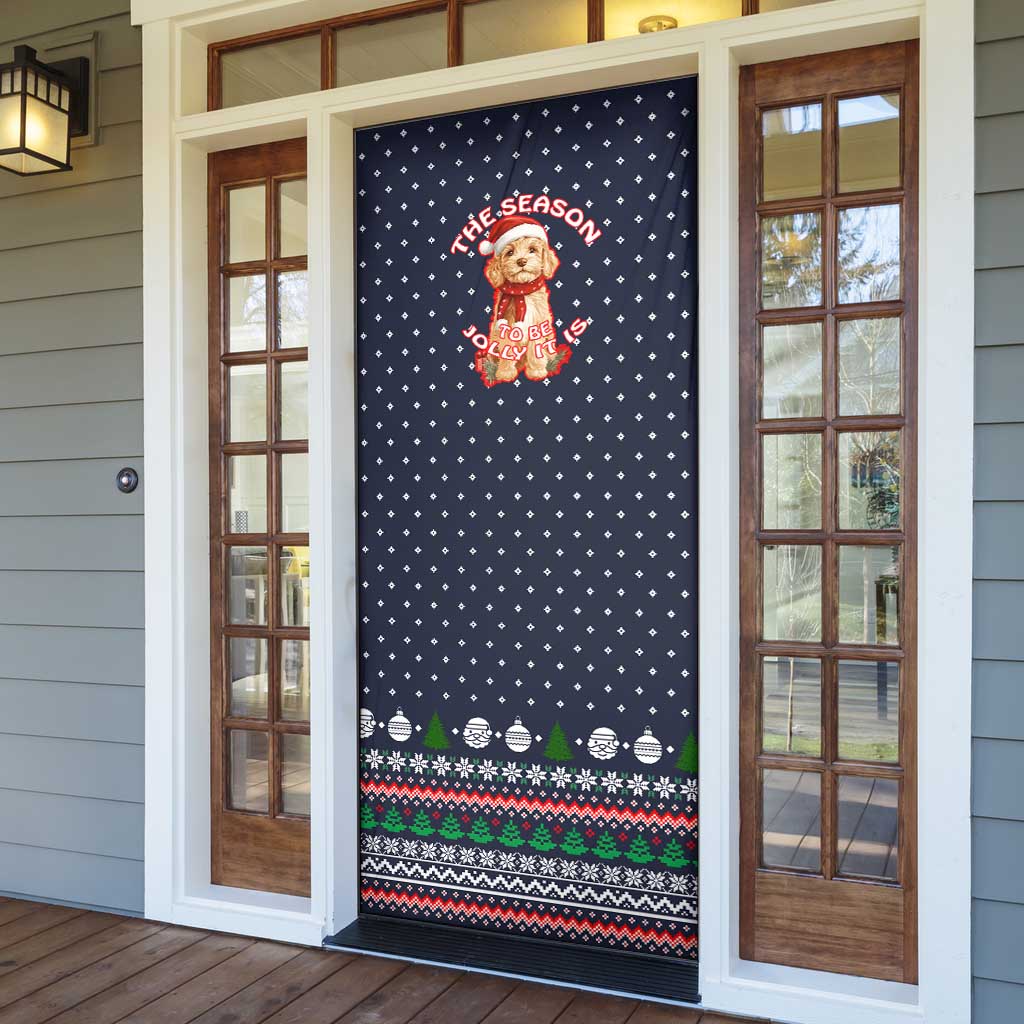 The Season To Be Jolly Goldendoodle Christmas Door Cover Xmas Holiday Patterns - Wonder Print Shop