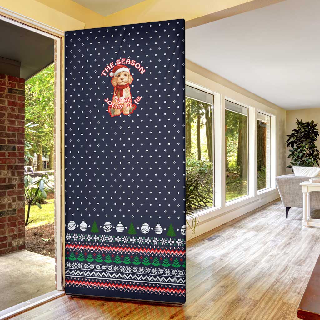The Season To Be Jolly Goldendoodle Christmas Door Cover Xmas Holiday Patterns - Wonder Print Shop
