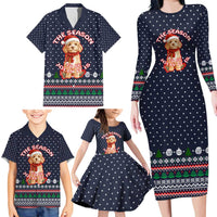 The Season To Be Jolly Goldendoodle Christmas Family Matching Long Sleeve Bodycon Dress and Hawaiian Shirt Xmas Holiday Patterns - Wonder Print Shop