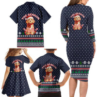 The Season To Be Jolly Goldendoodle Christmas Family Matching Long Sleeve Bodycon Dress and Hawaiian Shirt Xmas Holiday Patterns - Wonder Print Shop