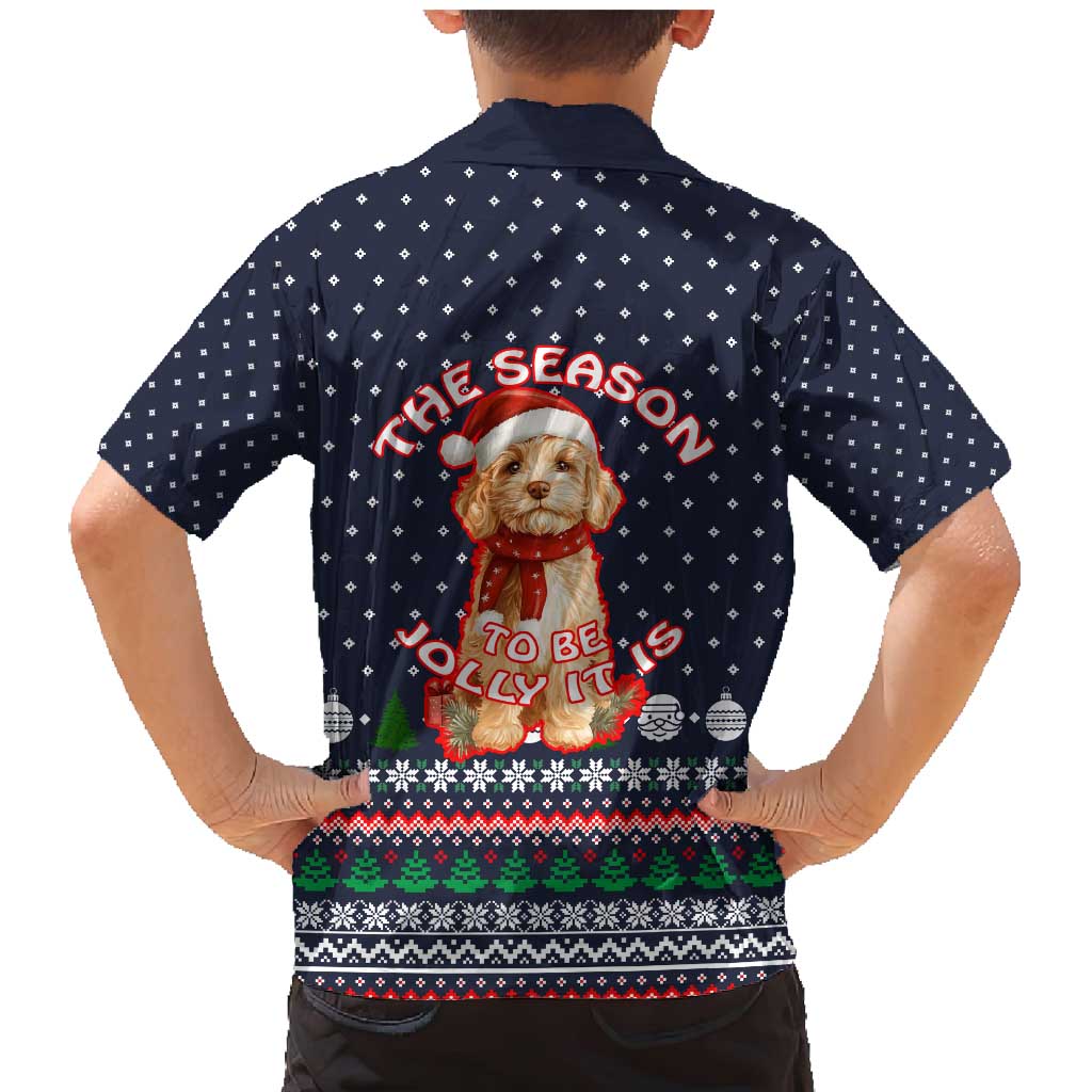 The Season To Be Jolly Goldendoodle Christmas Family Matching Mermaid Dress and Hawaiian Shirt Xmas Holiday Patterns - Wonder Print Shop
