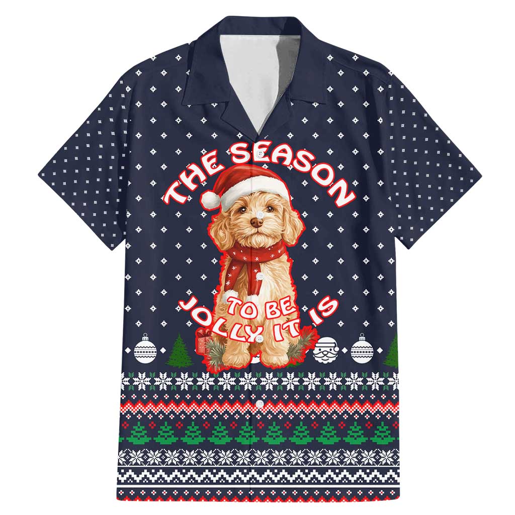 The Season To Be Jolly Goldendoodle Christmas Family Matching Mermaid Dress and Hawaiian Shirt Xmas Holiday Patterns - Wonder Print Shop