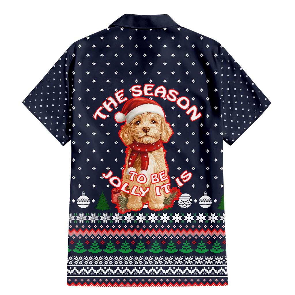 The Season To Be Jolly Goldendoodle Christmas Family Matching Mermaid Dress and Hawaiian Shirt Xmas Holiday Patterns - Wonder Print Shop