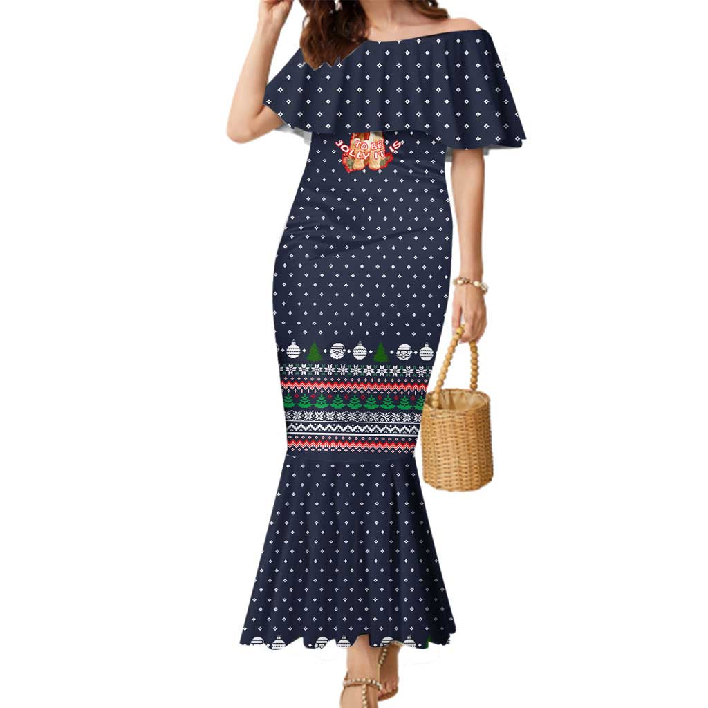 The Season To Be Jolly Goldendoodle Christmas Family Matching Mermaid Dress and Hawaiian Shirt Xmas Holiday Patterns - Wonder Print Shop