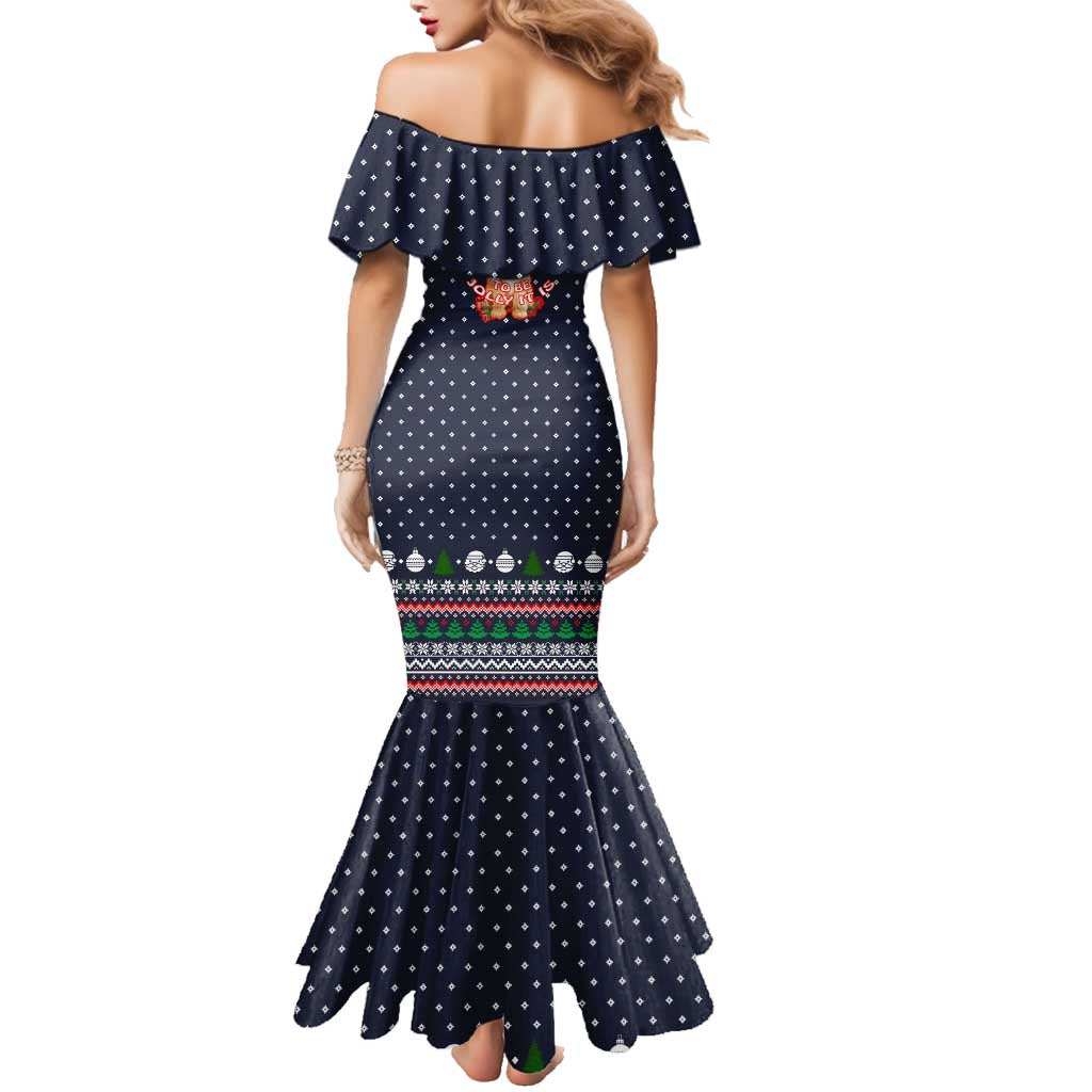 The Season To Be Jolly Goldendoodle Christmas Family Matching Mermaid Dress and Hawaiian Shirt Xmas Holiday Patterns - Wonder Print Shop