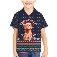 The Season To Be Jolly Goldendoodle Christmas Family Matching Mermaid Dress and Hawaiian Shirt Xmas Holiday Patterns - Wonder Print Shop
