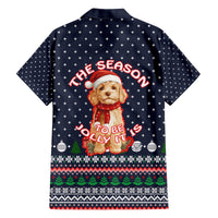 The Season To Be Jolly Goldendoodle Christmas Family Matching Off The Shoulder Long Sleeve Dress and Hawaiian Shirt Xmas Holiday Patterns - Wonder Print Shop