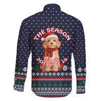 The Season To Be Jolly Goldendoodle Christmas Family Matching Off The Shoulder Long Sleeve Dress and Hawaiian Shirt Xmas Holiday Patterns - Wonder Print Shop