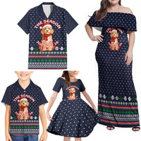The Season To Be Jolly Goldendoodle Christmas Family Matching Off Shoulder Maxi Dress and Hawaiian Shirt Xmas Holiday Patterns - Wonder Print Shop
