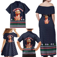 The Season To Be Jolly Goldendoodle Christmas Family Matching Off Shoulder Maxi Dress and Hawaiian Shirt Xmas Holiday Patterns - Wonder Print Shop