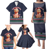 The Season To Be Jolly Goldendoodle Christmas Family Matching Puletasi and Hawaiian Shirt Xmas Holiday Patterns - Wonder Print Shop
