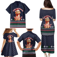 The Season To Be Jolly Goldendoodle Christmas Family Matching Puletasi and Hawaiian Shirt Xmas Holiday Patterns - Wonder Print Shop