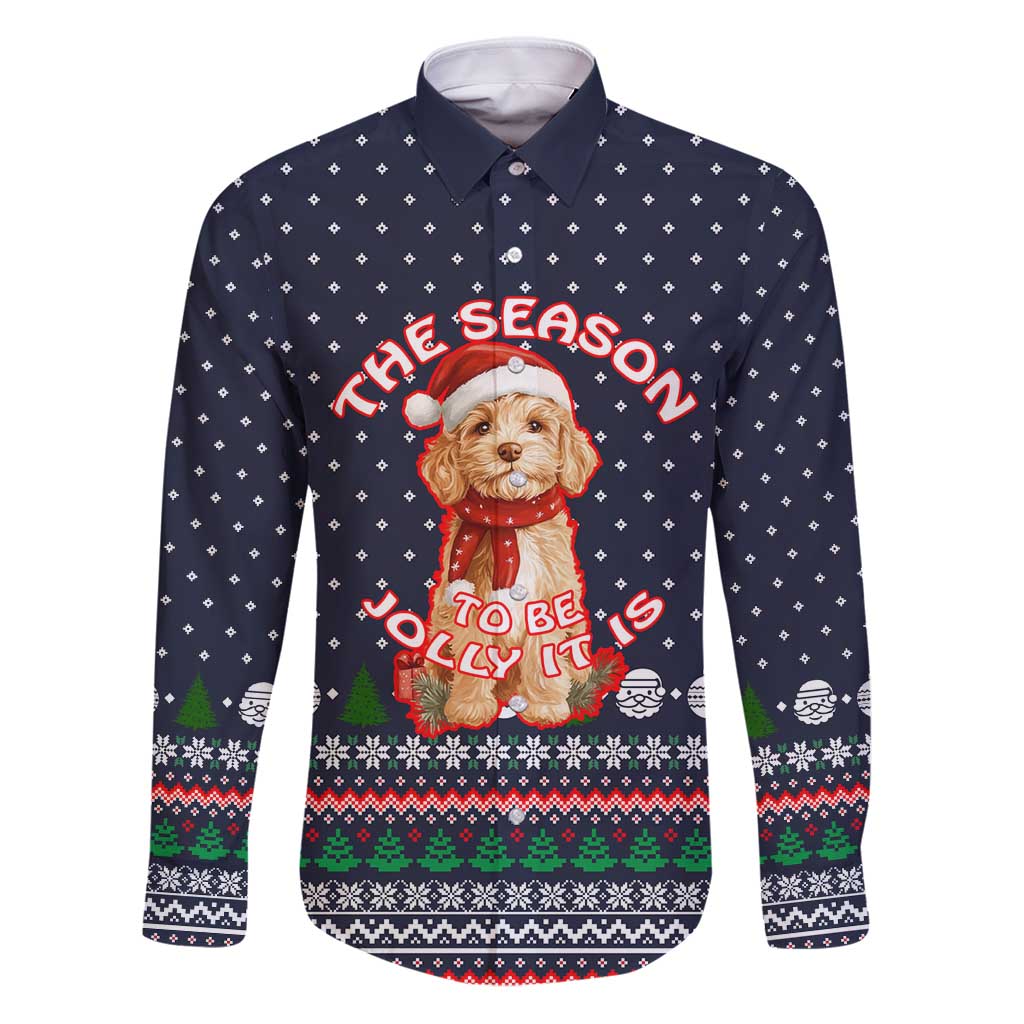 The Season To Be Jolly Goldendoodle Christmas Family Matching Puletasi and Hawaiian Shirt Xmas Holiday Patterns - Wonder Print Shop