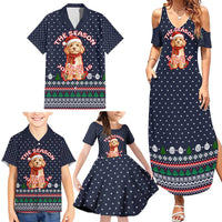 The Season To Be Jolly Goldendoodle Christmas Family Matching Summer Maxi Dress and Hawaiian Shirt Xmas Holiday Patterns - Wonder Print Shop