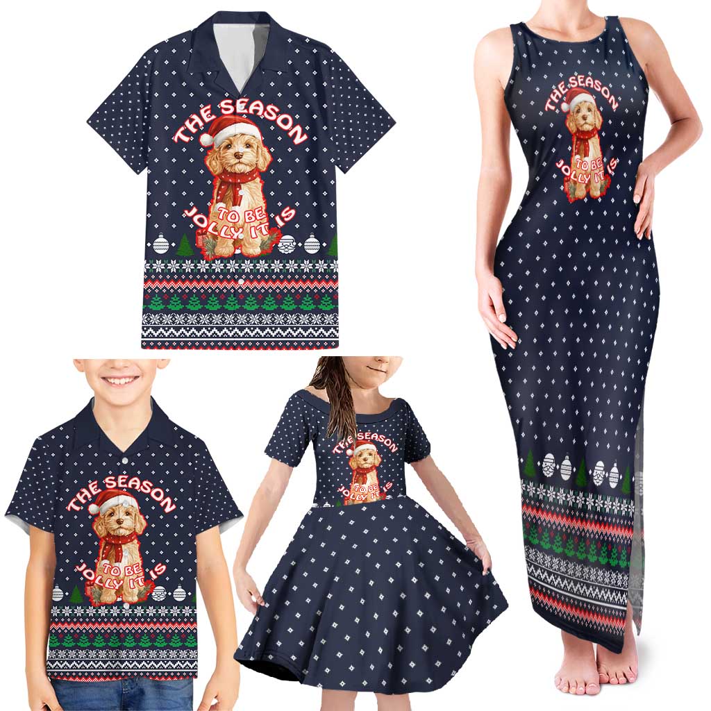 The Season To Be Jolly Goldendoodle Christmas Family Matching Tank Maxi Dress and Hawaiian Shirt Xmas Holiday Patterns - Wonder Print Shop