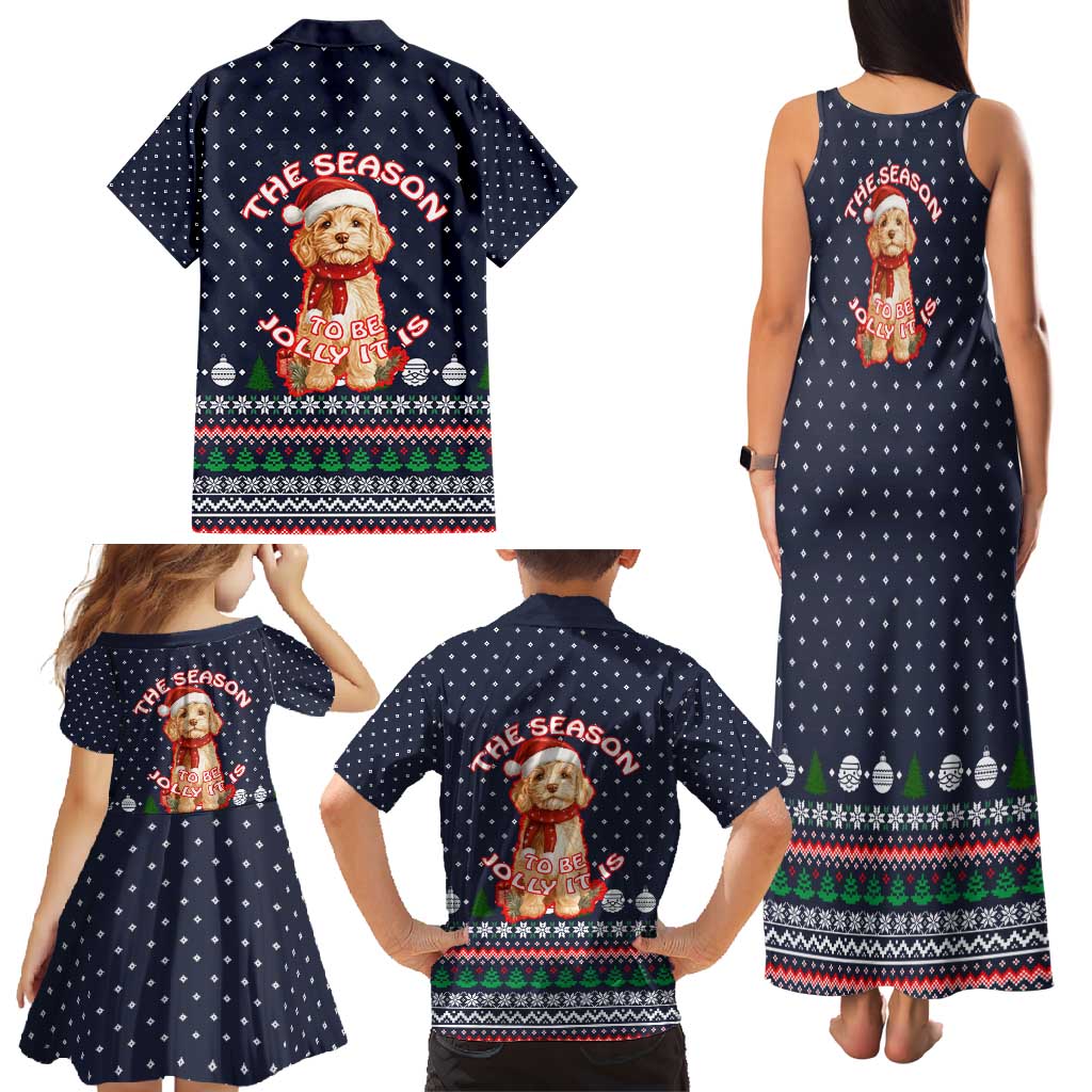 The Season To Be Jolly Goldendoodle Christmas Family Matching Tank Maxi Dress and Hawaiian Shirt Xmas Holiday Patterns - Wonder Print Shop