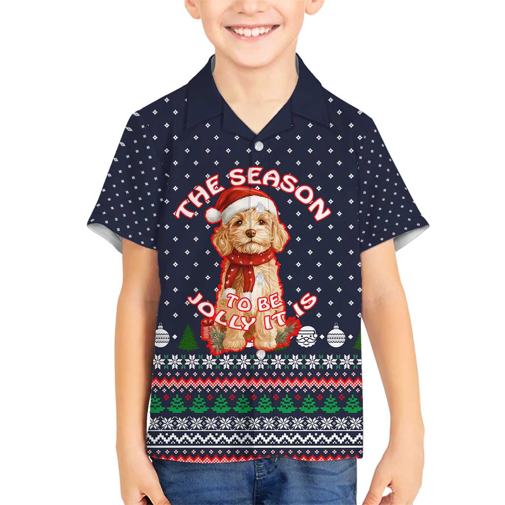 The Season To Be Jolly Goldendoodle Christmas Family Matching Tank Maxi Dress and Hawaiian Shirt Xmas Holiday Patterns - Wonder Print Shop