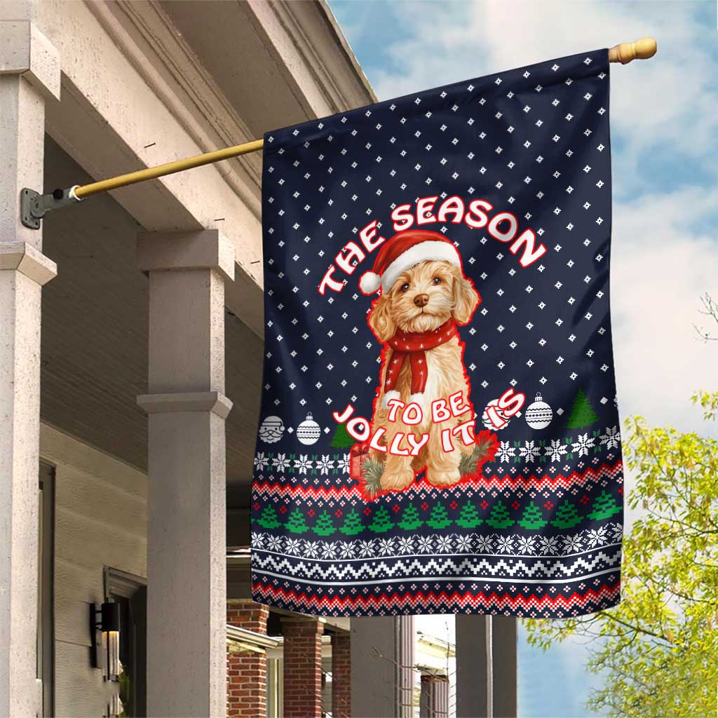 The Season To Be Jolly Goldendoodle Christmas Garden Flag Xmas Holiday Patterns - Wonder Print Shop