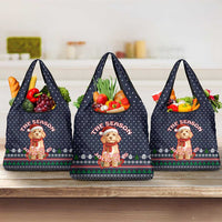 The Season To Be Jolly Goldendoodle Christmas Grocery Bag Xmas Holiday Patterns - Wonder Print Shop