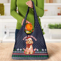 The Season To Be Jolly Goldendoodle Christmas Grocery Bag Xmas Holiday Patterns - Wonder Print Shop