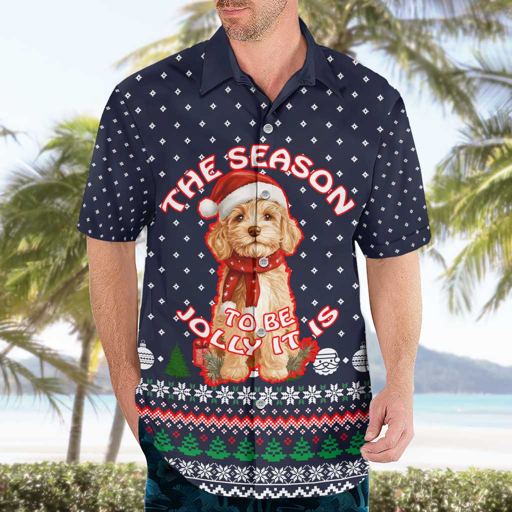 The Season To Be Jolly Goldendoodle Christmas Hawaiian Shirt Xmas Holiday Patterns - Wonder Print Shop