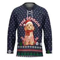 The Season To Be Jolly Goldendoodle Christmas Hockey Jersey Xmas Holiday Patterns - Wonder Print Shop