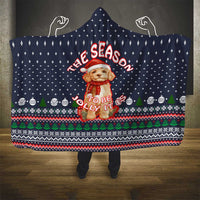 The Season To Be Jolly Goldendoodle Christmas Hooded Blanket Xmas Holiday Patterns - Wonder Print Shop