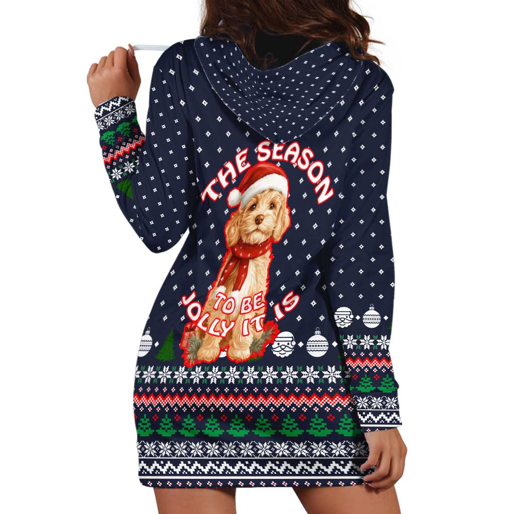 The Season To Be Jolly Goldendoodle Christmas Hoodie Dress Xmas Holiday Patterns - Wonder Print Shop